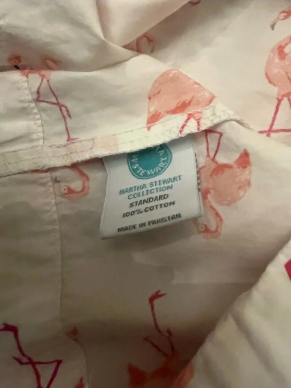 Pink Flamingo Cotton Standard  Pillowcases -By Martha Stewart